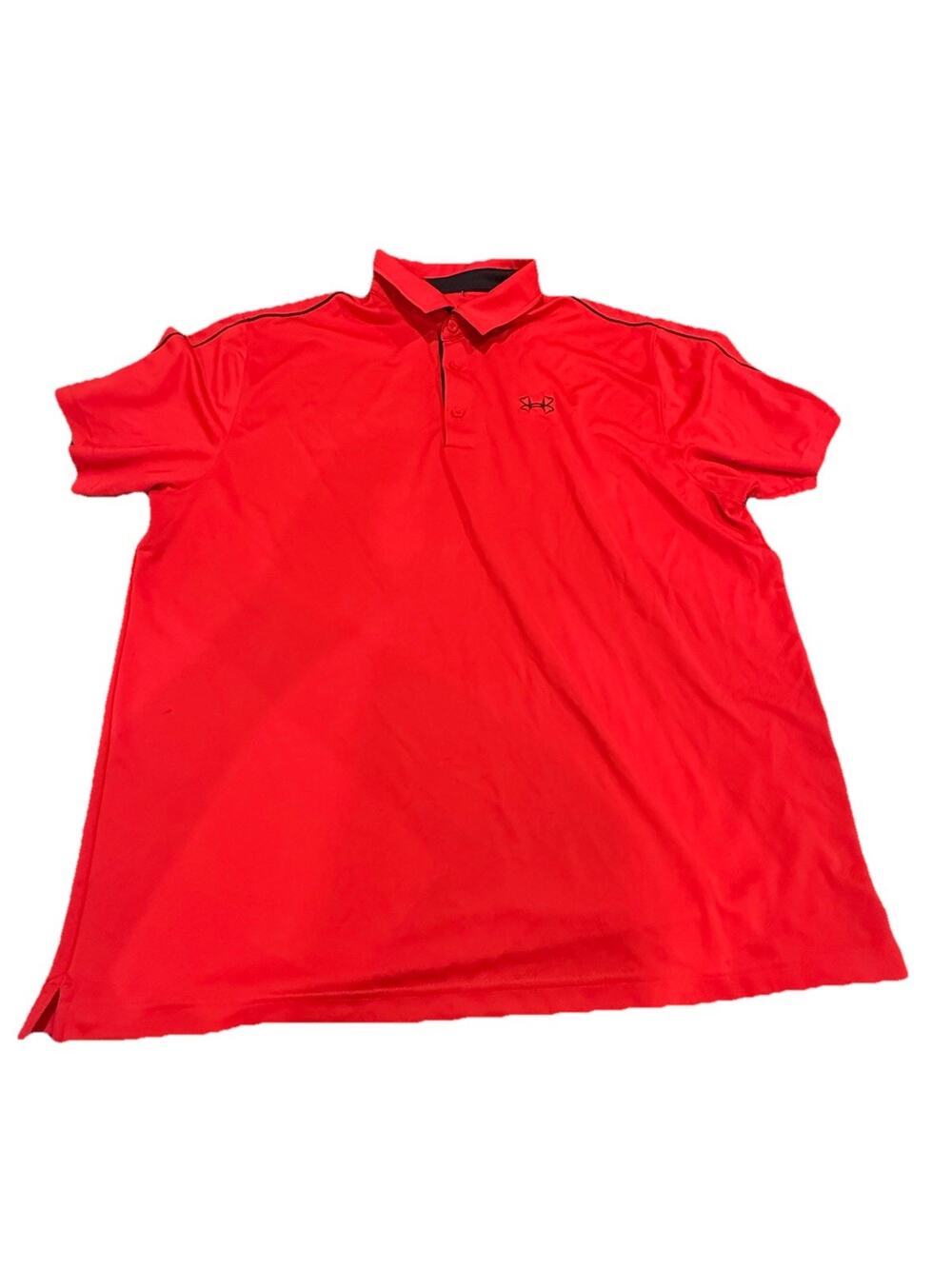 Under Armour HeatGear Polo Shirt Men’s 3XL Red Loose Golf Fish Hook Logo SS